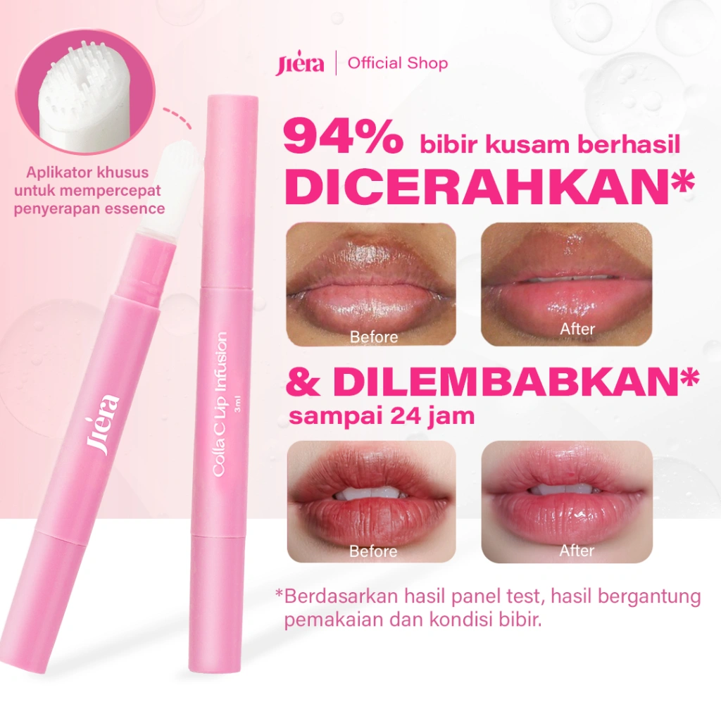 JIERA Colla C Lip Infusion 10g dengan Vitamin C serta Collagen, Melembapkan bibir, Mencerahkan bibir, Treatment Bibir, Mengurangi Kerutan Pada Bibir, Pelembap Bibir, Lip Moisturizer Bagi Bibir Pecahm, Kering, Bibir Hitam, Bibir Sariawan