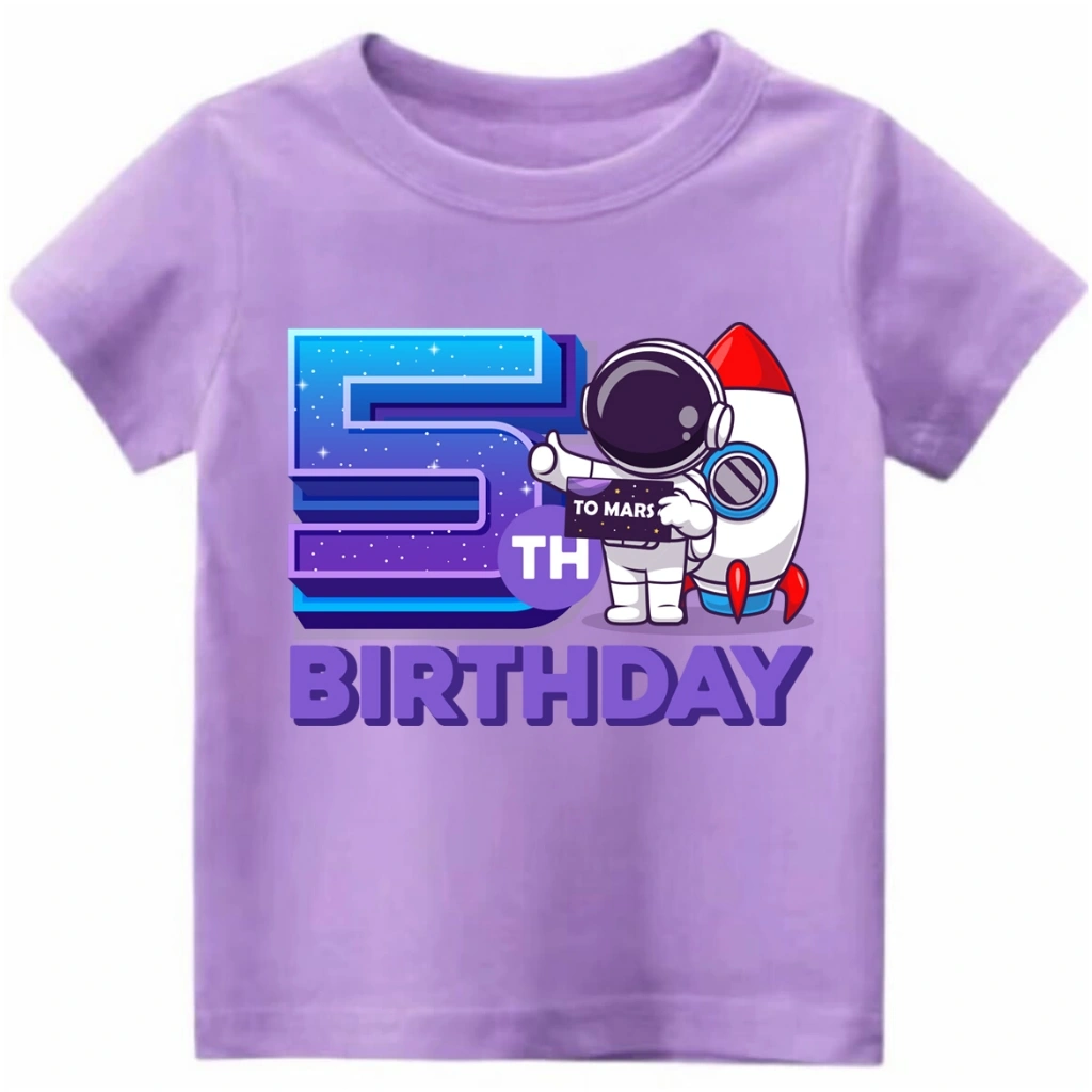 Kaos Couple/Keluarga - ASTRONAUT BIRTHDAY 01 - T-Shirt S/M/L/XL/XXL BIG SIZE Jumbo Baju Atasan Kaos Couple Keluarga Family Wanita Anak Perempuan Laki Laki Pasangan Oversize Jumbo Lengan Pendek Panjang Korean Style Terbaru Astronot Bulan Bintang Planet