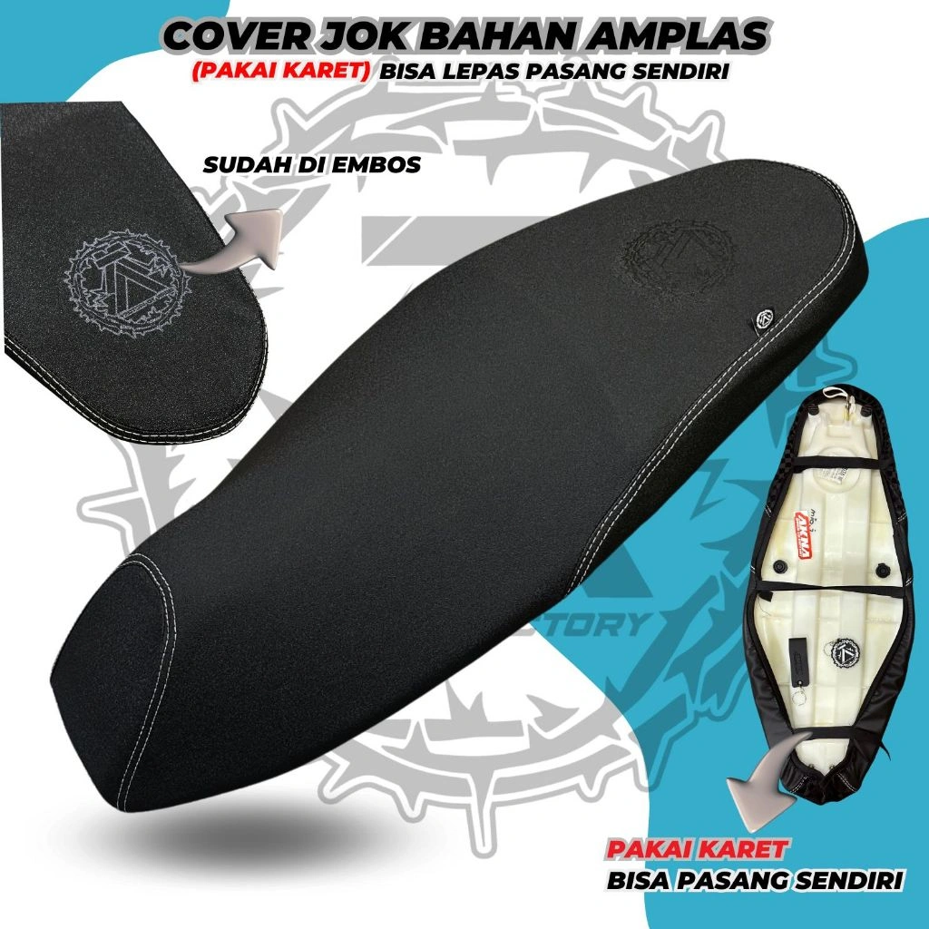 Cover Jok Kulit Jok Motor AMPLAS Tinggal Pasang Motor Beat Vario Stylo Nmax Pcx Scoopy Supraa x Mio
