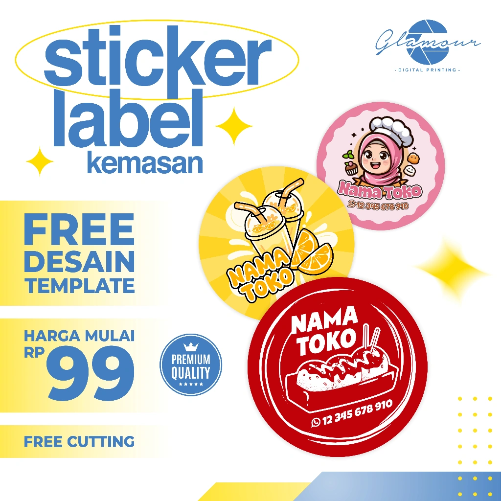 CETAK STIKER LABEL MAKANAN MINUMAN OLSHOP MURAH SUDAH DI CUTTING