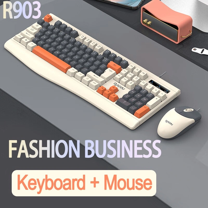 Wired Keyboard gaming mechanical mute mouse game stylish office using mouse three-color color block keyboard game/keyboard