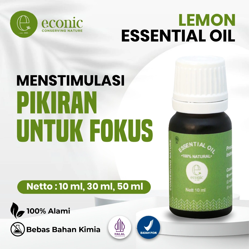 Essential Oil Lemon | Aromaterapi Meningkatkan Mood & Membersihkan Udara | Minyak Esensial Lemon