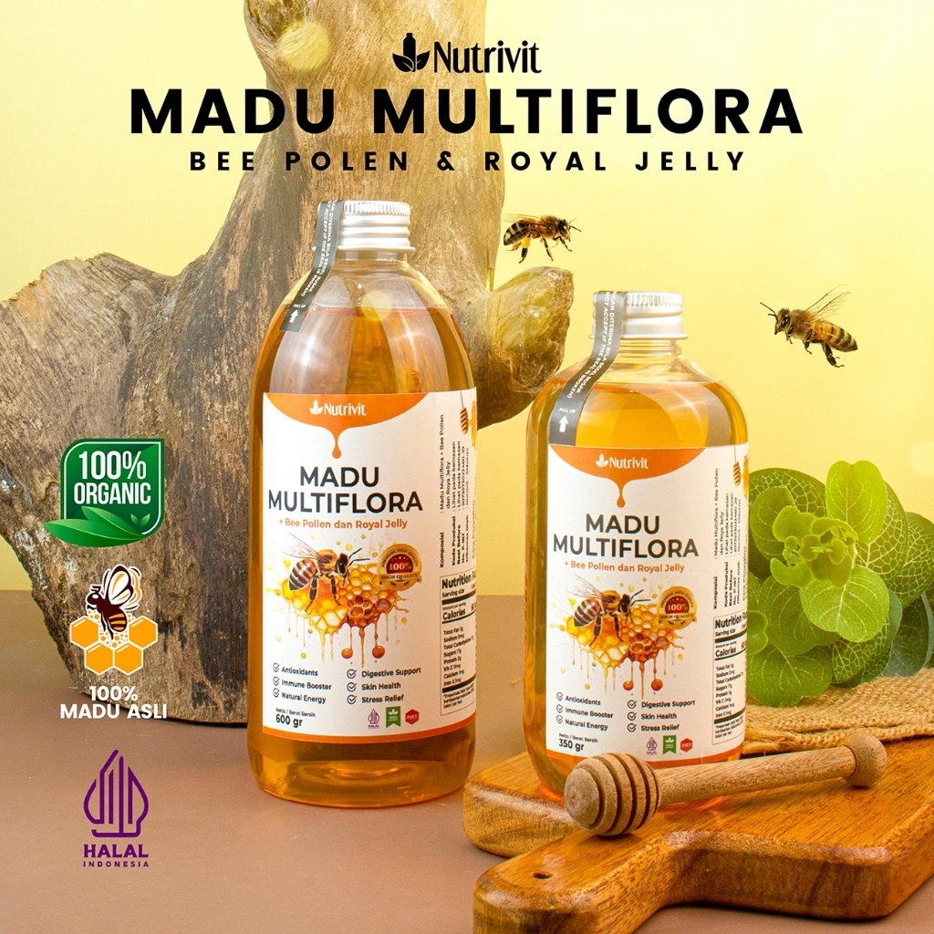 Nutrivit - Madu Murni Multiflora 350gr Madu Asli Nektar Multiflora