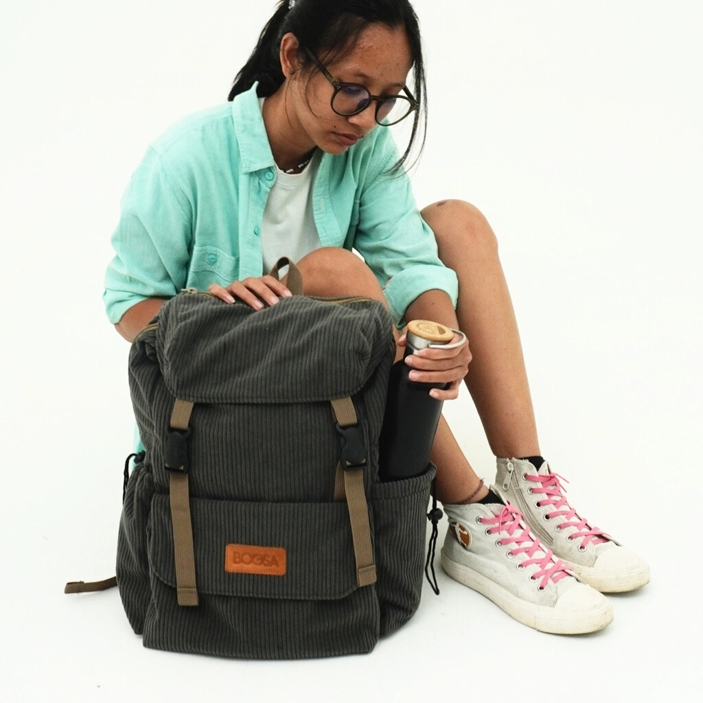 Bogsa Vermont Backpack Tas Punggung Laptop 15 Inch Wanita Pria Unisex Cordoray Corduroy Carrington
