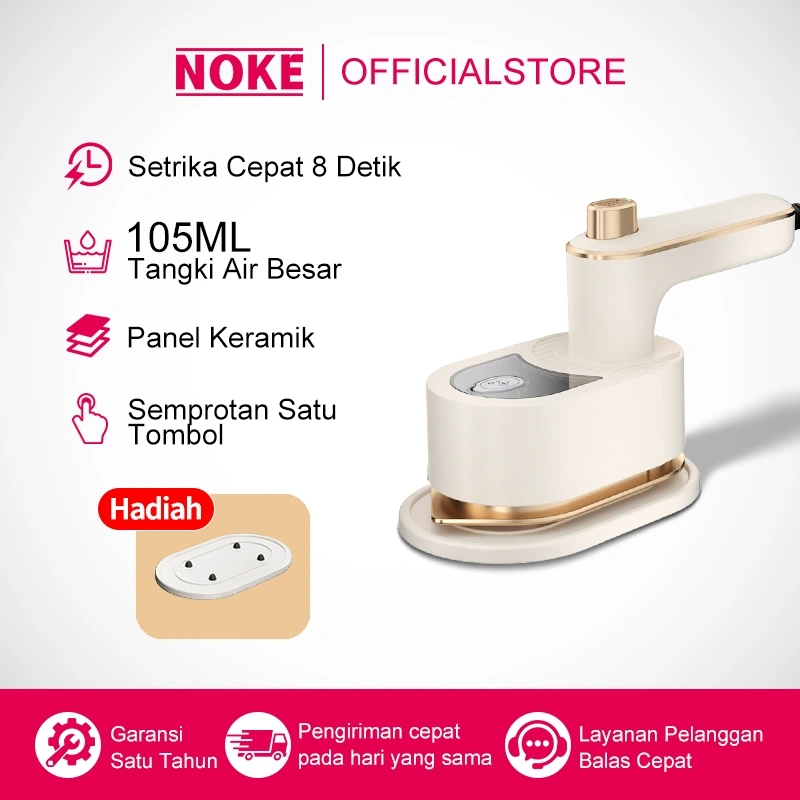NOKE Portable Travel Setrika Uap Mini Setrika Uap Lipat 2IN1 Steamer Pakaian Setrika Listrik Rumahan