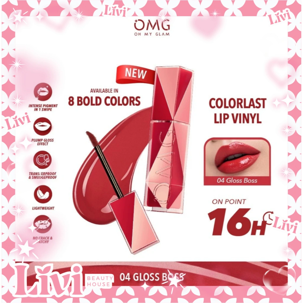 LIVI - OMG Colorlast Lip Vinyl Gloss 2.5 g - Transferproof Gloss - Longlasting Stain- Intense Color - Plumpy & Comfortable On Lips
