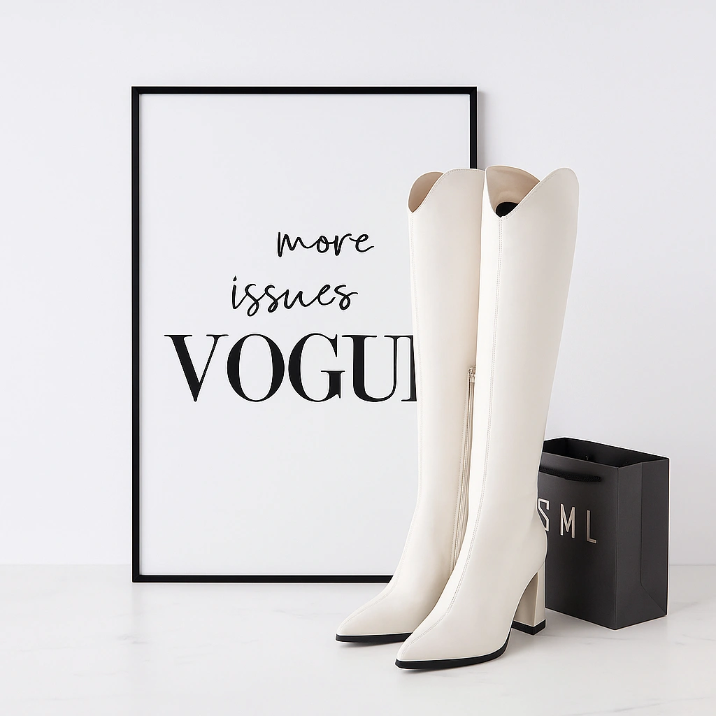 Sepatu Boots Wanita High Heels Panjang Lutut Model Korea Fashionable Elegan Premium Leather Boot B28