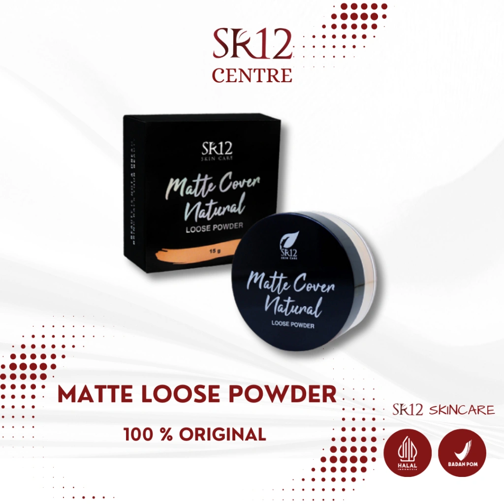 SR12 Loose Powder Matte Cover Natural Bedak Tabur Efek Look Natural