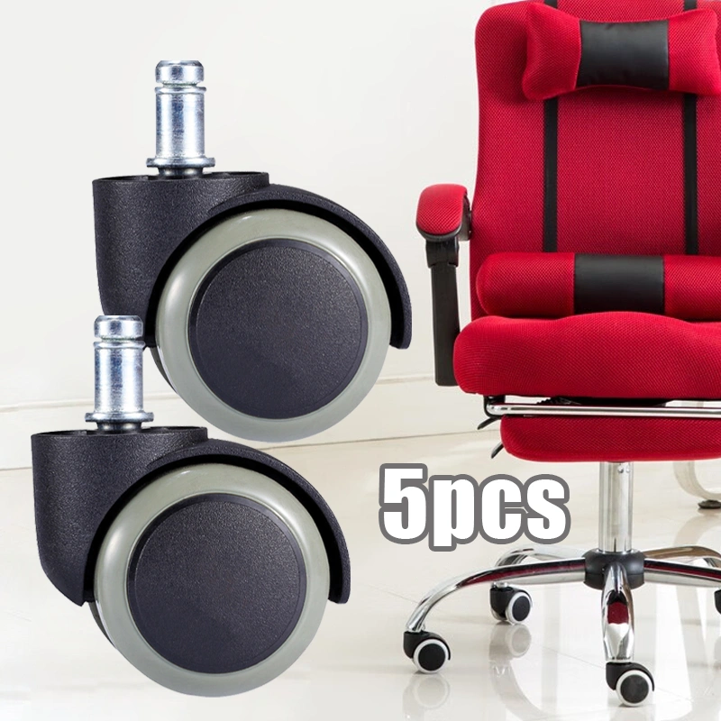 5pcs Roda Kursi Kantor Kursi Gaming Roda Tancap Karet PU