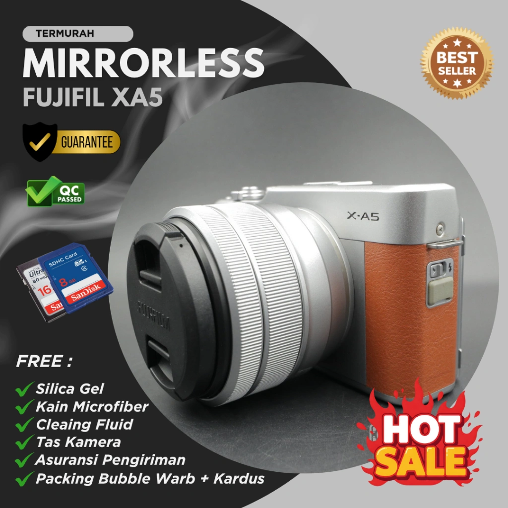 Kamera Mirrorless FUJIFILM XA5 WIFI Support Video 4K Cocok Buat VLOG MUA atau FOTO PRODUK