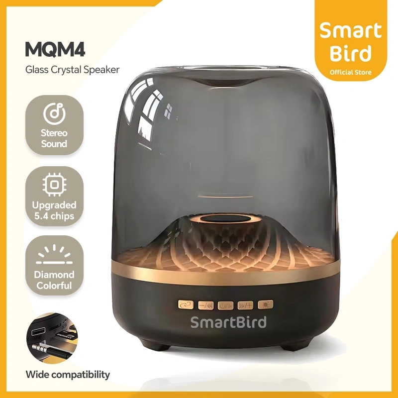 SmartBird Speaker MQM4 Classic Elegant Wireless Bluetooth Colorful diamond matrix atmosphere light Desktop Speaker Hi-Fi Stereo Bluetooth Sound Box Player LED Audio