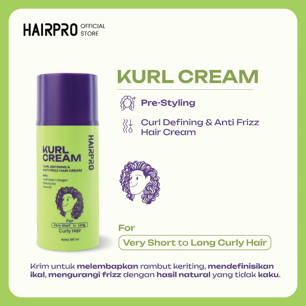 Hairnerds Professional Kurl Cream - Krim Rambut Keriting dan Bergelombang