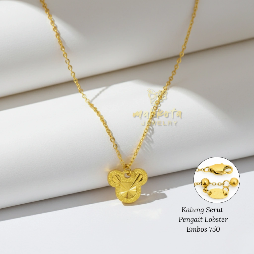K368 Kalung Remaja Dewasa Liontin Karakter Elegan Cantik - Aksesoris Perhiasan Titanium Wanita - Embos 750 - Anti Alergi Tidak Luntur - Fashion Korean Style - Aman Dipakai Mandi & Tahan Dari Terkena Lotion - Cocok Untuk Kado Pacar - Aestetic Minimalis