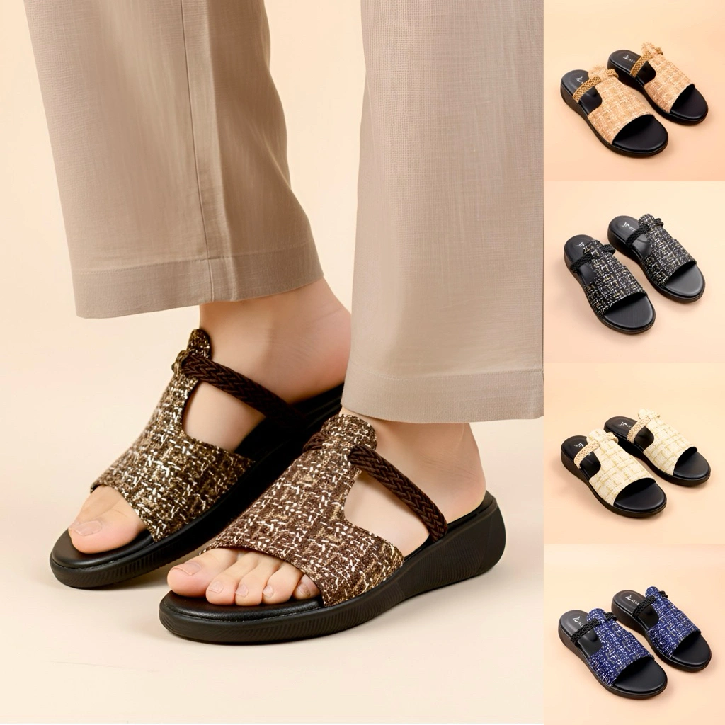 Aluna WANDA Sandal Slop Wanita Wedges Premium 3cm Elegan Simpel Kekinian Empuk Flat Pesta Casual Ori
