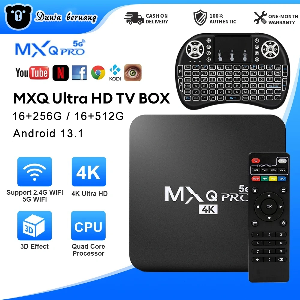 [SPECIAL LIVE WIFICENTER] Android TV Box Pro HD 4K Wifi Smart Media Player Ram New Chipset OS Smart TV box Android TV Box 100% Original digital Ultra HD tv set top box 16GB+512GB/16GB+512GB