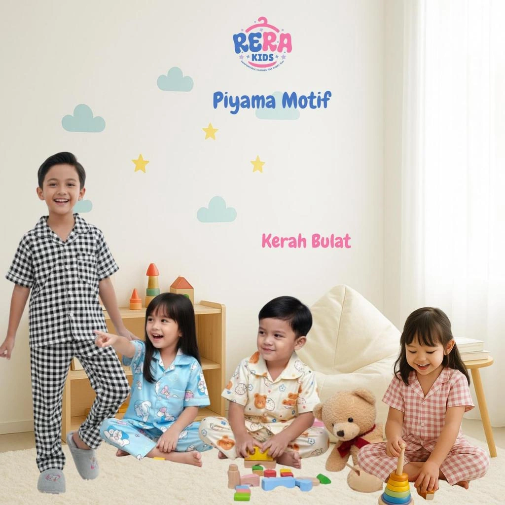 Rera Kids Piyama Anak Motif Lucu Usia 1 - 10 Tahun Baju Tidur Anak