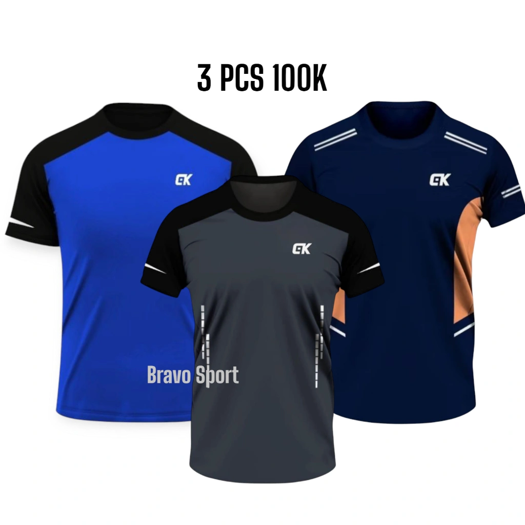 KAOS OLAHRAGA PRIA PAKET HEMAT 3 PCS 100K BAJU IMPORT GYM JOGGING FUTSAL DLL DEWASA SIZE L-XL-XXL
