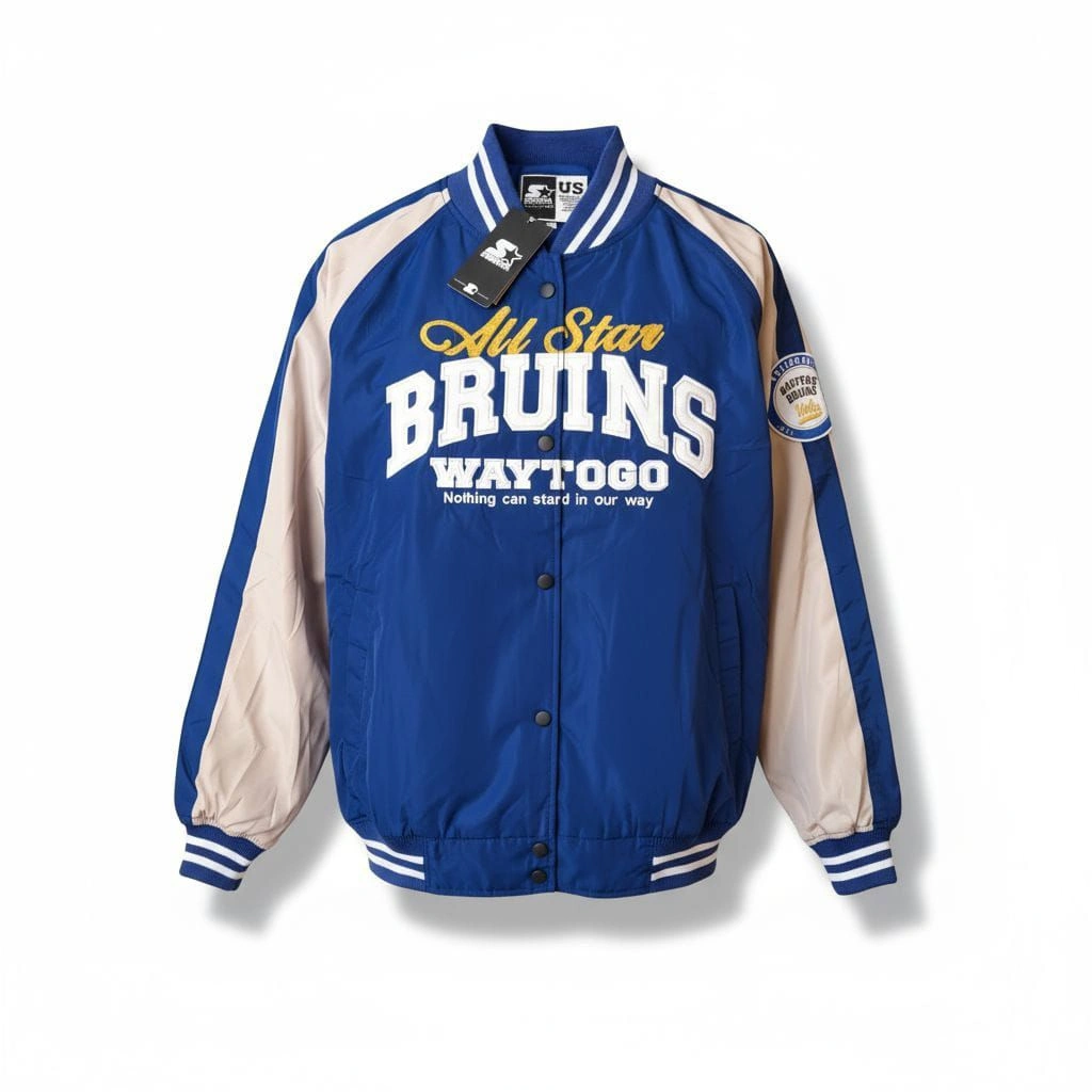 New Jaket Vintage ALL STAR BRUINS WAYTOGO combinasi Pria wanita Terlaris