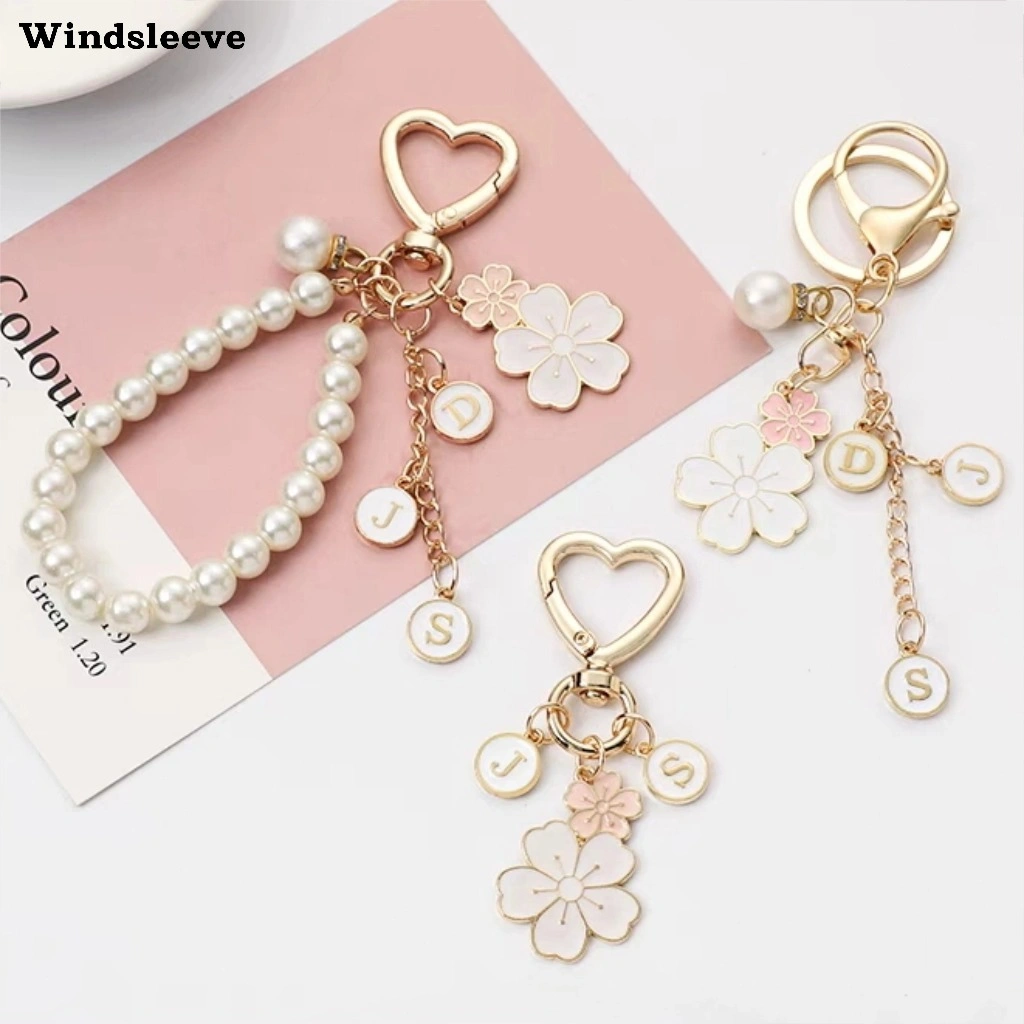 Strap hp pendek wanita mutiara korea style tali gantungan hp manik manik Keychain surat tali lanyard hp premium lanyard hp lucu dan aesthetic-Win