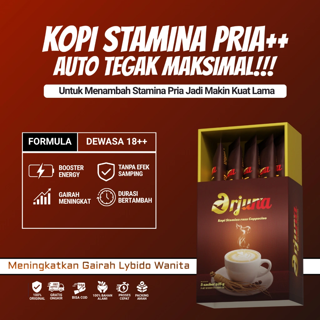 KOPI ARJUNA Kopi Stamina Kuat Tahan Lama Extra Gingseng 1 Box Isi 5 Sachet