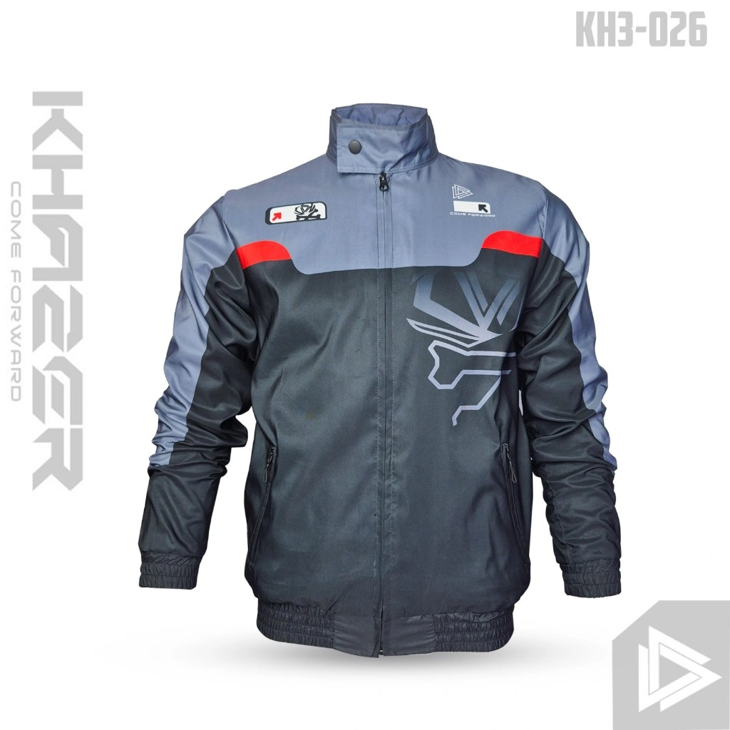 KHAZER Jaket Nascar Speed Maker Black Grey Unisex - KH3-026