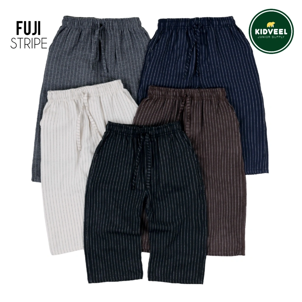 KIDVEEL Celana Stripe Salur Anak Laki Laki Dan Perempuan Celana Skena Anak Semi Wool Fuji Stripe