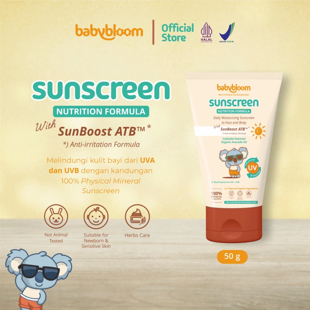 BabyBloom Physical Sunscreen Anak & Bayi SPF 50+ (PA++++) 50 gr - Sunscreen untuk kulit anak sensitif