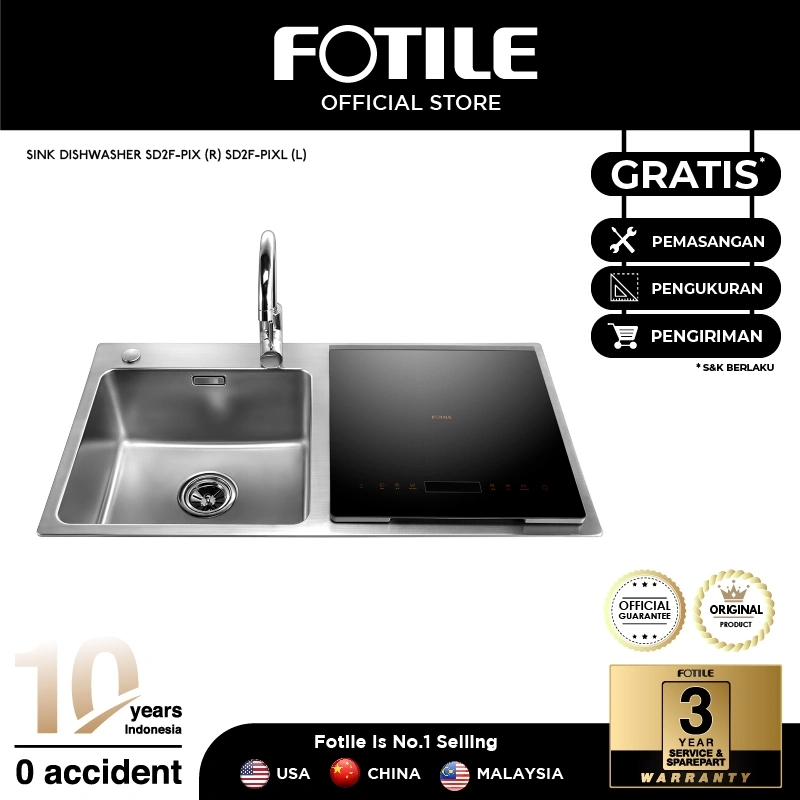 [TURUN HARGA]FOTILE 3-in-1 Sink Dishwasher and Purifier - SD2F-P1X - Dilengkapi Anti Karat Food Grade 304