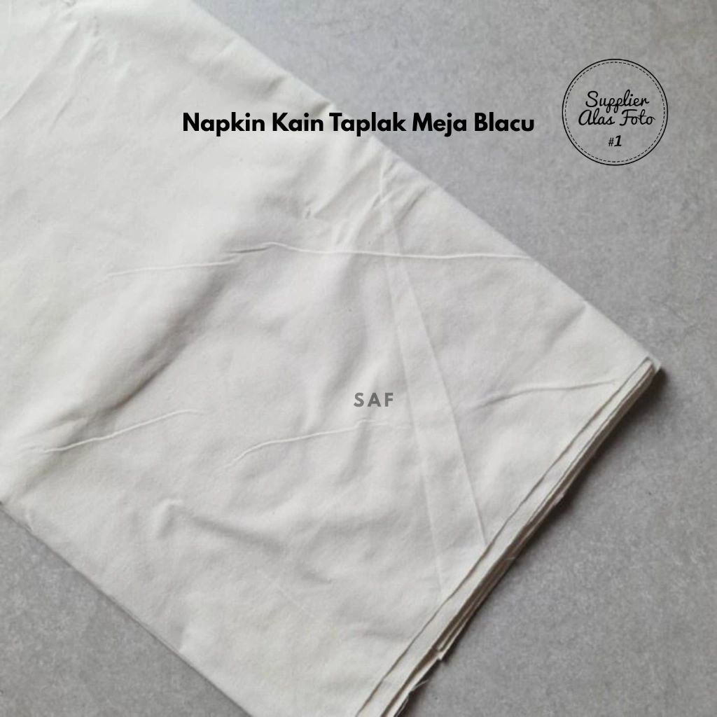 SAF Kain Blacu Putih Natural Ukuran 50x50 | 100x50 cm | Tatakan Alas Foto Produk Makanan Minuman | Properti Dekorasi Aesthetic Minimalis Rustic | Background Studio Flatlay UMKM Cafe | Kain Katun Premium