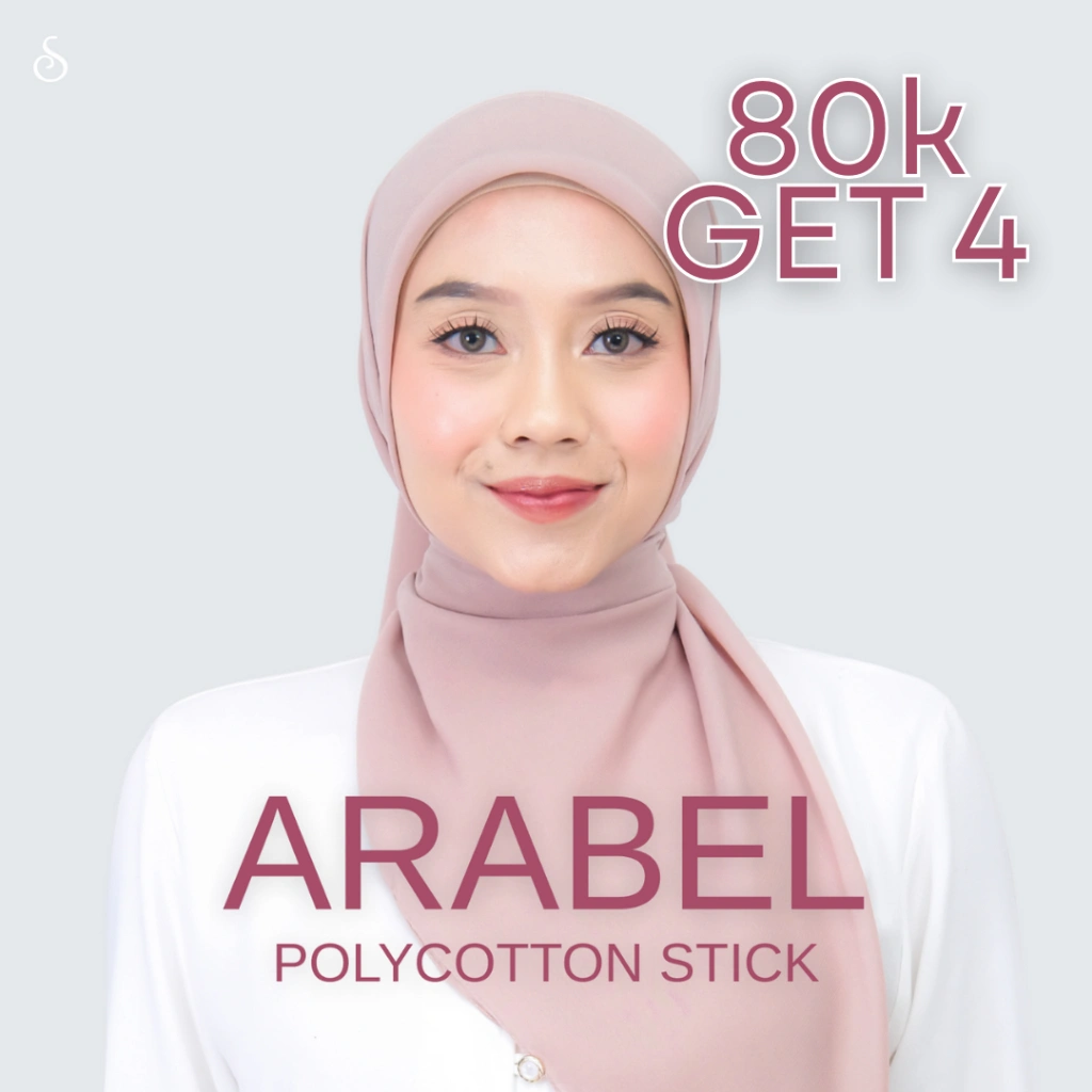 Ansania - Arabel Pollycotton Jahit Tepi - Hijab Pollycotton Segiempat