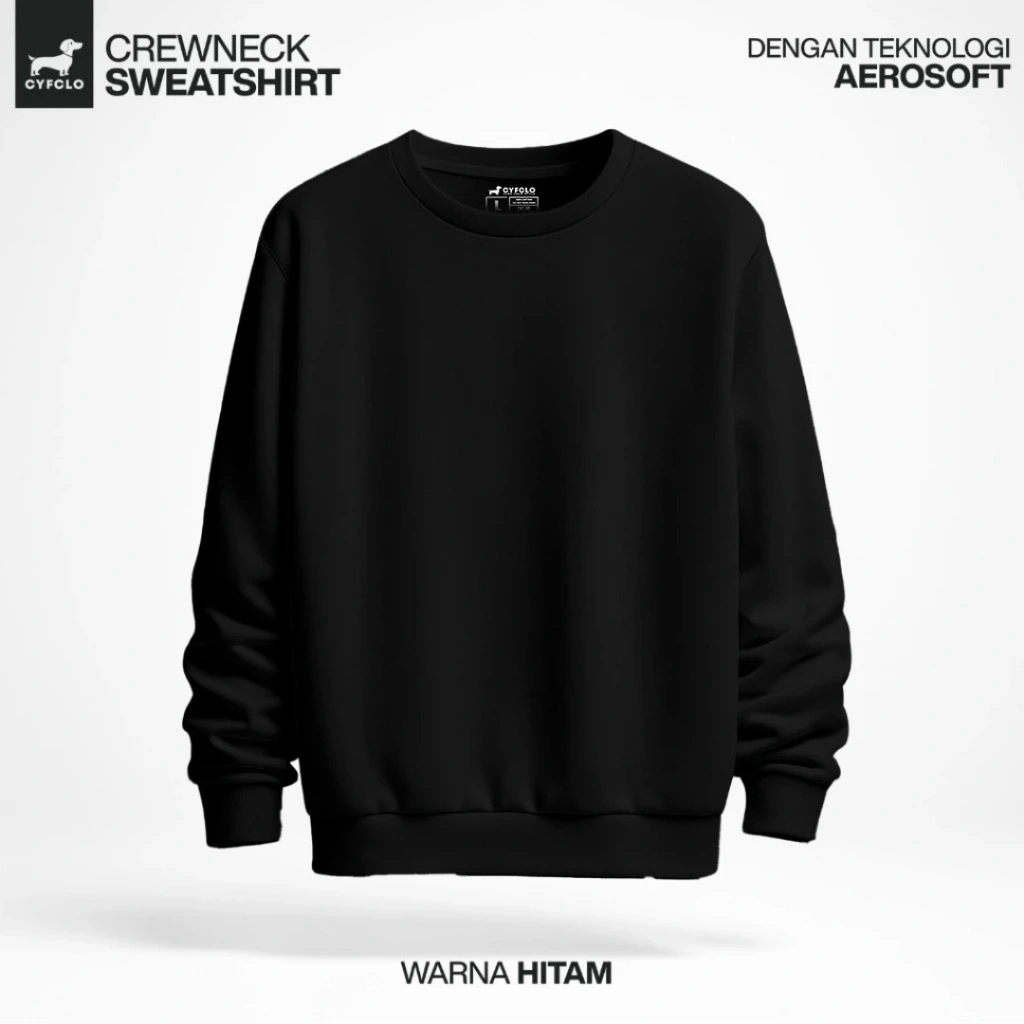 CYFCLO Sweater Crewneck Polos Fleecee -Tebal Menghangatkan dan Nyaman | Basic Plain Sweater