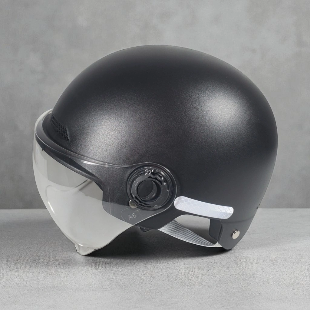 Helm sepeda half face lingkar kepala 54-62 cm dilengkapi kaca material PP + EPS empuk dan nyaman