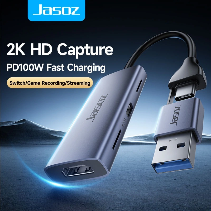 Jasoz Video Capture HDMI  Card USB 3.0 Type C With PD 100W Fast Charge Gaming Capture