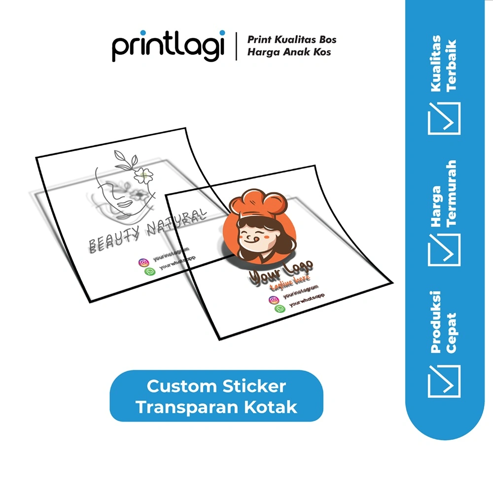 CETAK STIKER KOTAK TRANSPARAN / STIKER ONLINE SHOP / STIKER LABEL BENING ANTI AIR