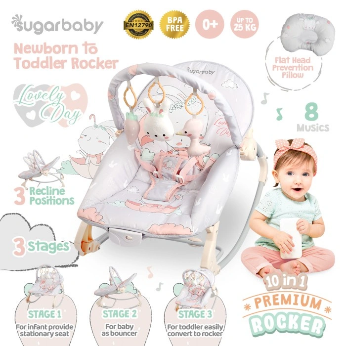 Sugarbaby 10in1 Premium Rocker Ayunan Bayi - Bouncer Bayi