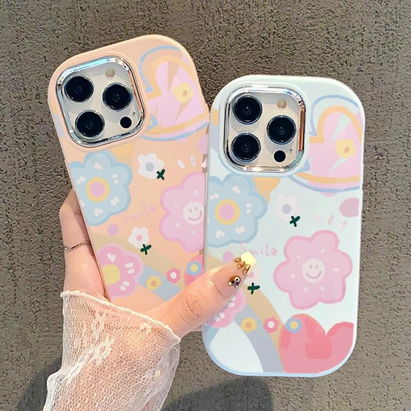 Case Hp For Realme Narzo 50A Prime Narzo 50 5G GT Master Narzo 20 Narzo 20A Narzo 30 5G Narzo 30A Narzo N53 Narzo N55 Soft Silicone Metal Chrome Lens Girly Love Sofcase