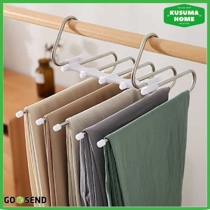 Hanger Gantungan Baju Susun Rays Retracable Trouser Frame 5 Layer