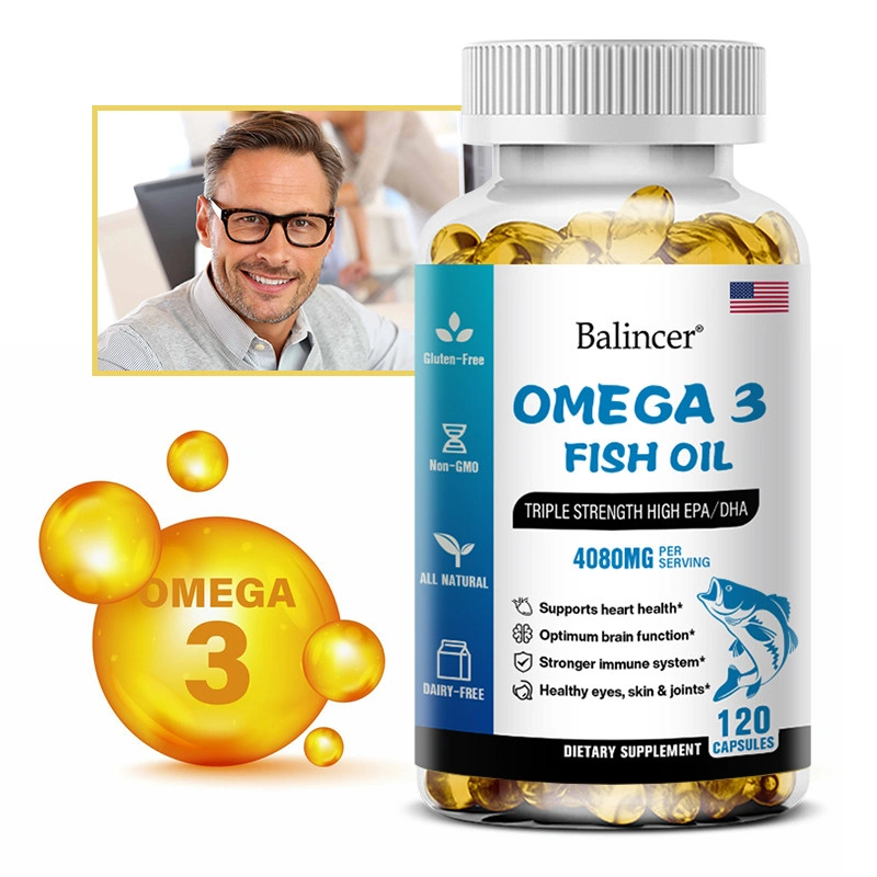 Suplemen Vitamin Minyak Ikan Omega 3 - Meningkatkan Kesehatan Otak, Sendi, Mata, Jantung - Meningkatkan Kesehatan Sistem Kekebalan Tubuh, Kadar Kolesterol Kapsul Minyak Ikan Laut Dalam