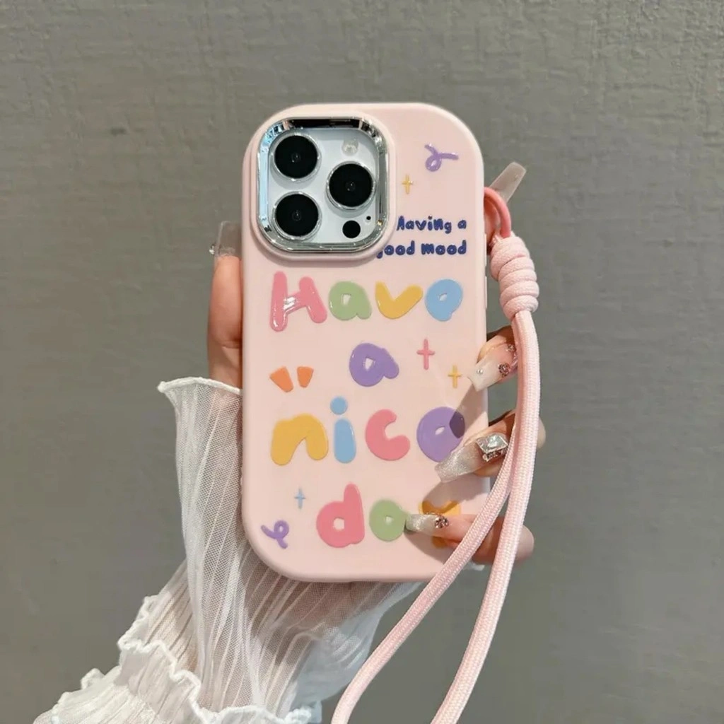 Gelang Bracelet Casing Redmi Note 14 14S A3 A4 11 11S 9 8 9S 13 12 10 10S 12S PRO MAX 11SE Redmi 14 13C 13 A3 9A 12C 10C 9T 10 Prime 10X 9c NFC 9i 9AT 12 A1 A2 A1+ A2+ 10A 11A POCO C65 Ins Huruf Berwarna-warni Lunak Lensa Logam Lapis Lanyard Case CH1522