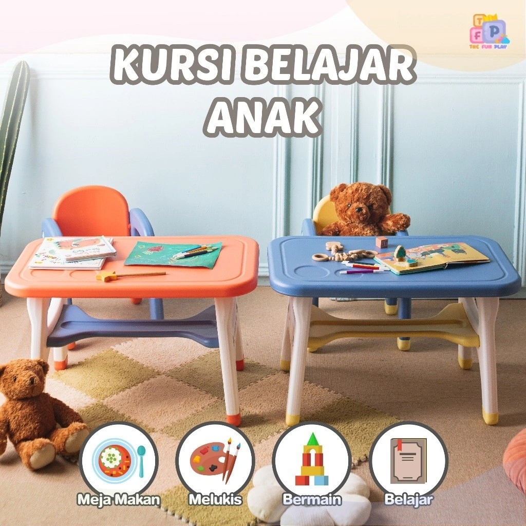 TheFunPlay Meja Kursi Anak Set Table Chair Set for Kids Meja Belajar Anak Meja Kursi Belajar Anak Meja Makan Anak 1 Set Meja Kursi Anak