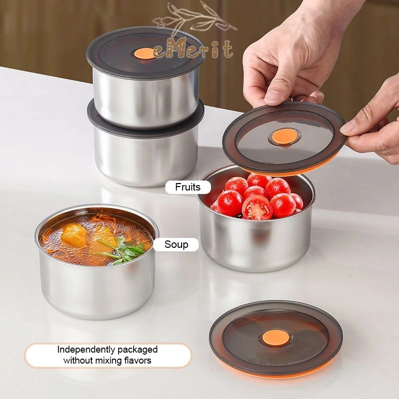 Wadah Makanana Toples Sayur Makanana Kotak Bekal Stainless MultIfungsi Dengan Tutup