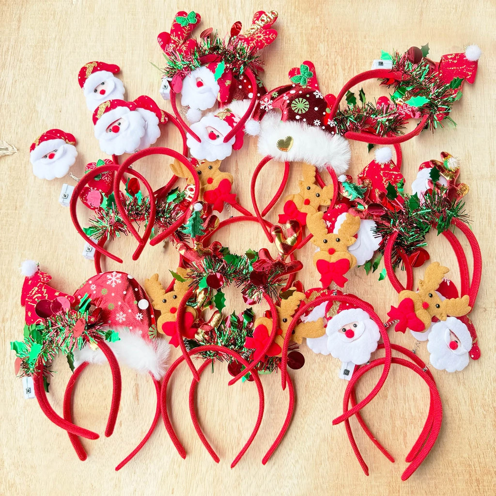 Bando Christmas / Bando Natal / Acara Natal / Bando Lucu / Aksesoris Rambut Natal / Acc Rambut Kepala Christmas / Akesoris Motif Santa / Bando Santa Rusa Pohon Natal / Motif Tanduk Rusa Reindeer / Bando Anak Dewasa / Bando Grosir Ecer
