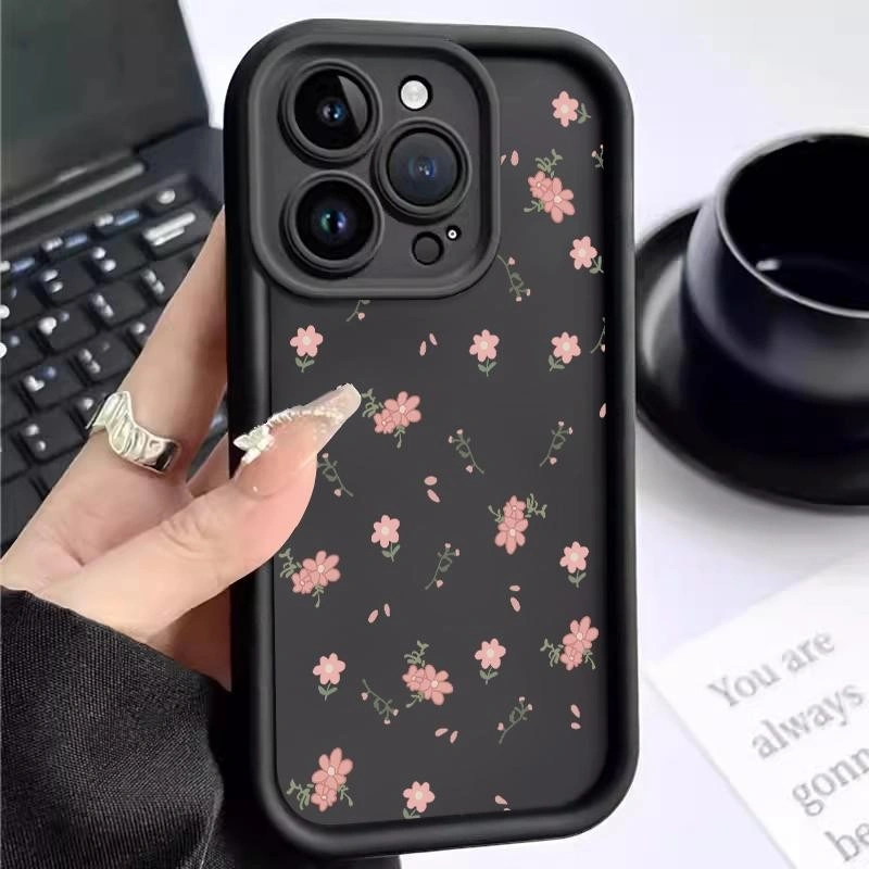 Case For Realme 5 5i 5s 6i 7i 12 2 Pro Narzo 20 Narzo 30A Narzo 50A Prime Narzo 50i Prime Narzo N53 Narzo N55 U1 Soft Silicon TPU Simple Little Flower Lens Prtector Cover
