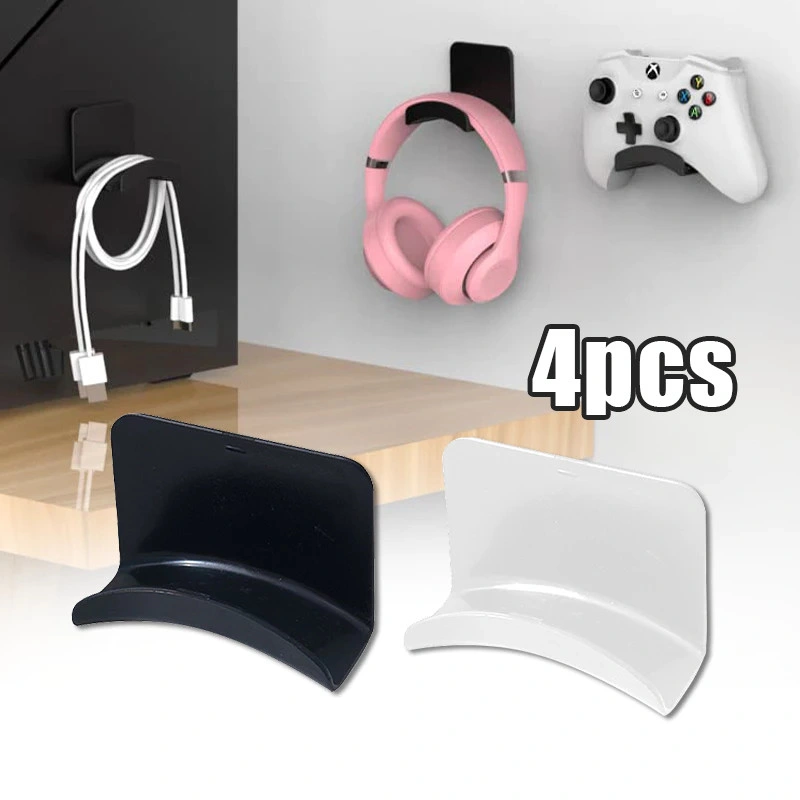 4PCS Universal Headphone Stand Hanger - Multi-Functional Bracket for Desk Wall & Gaming Setup | COD