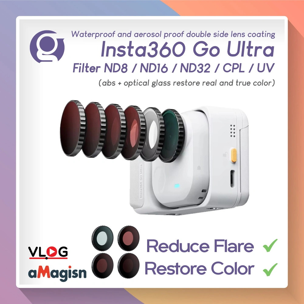 aMagisn Lens Filter UV CPL ND for Go Ultra Insta360 Lensa Combo CPL dan ND8 ND16 ND32 untuk Camera Insta 360 Go-Ultra