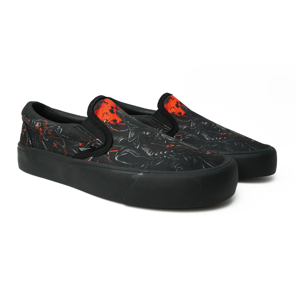 Brick Mansions - Mission Halloween Black Orange Sepatu Sneakers Casual Pria Wanita