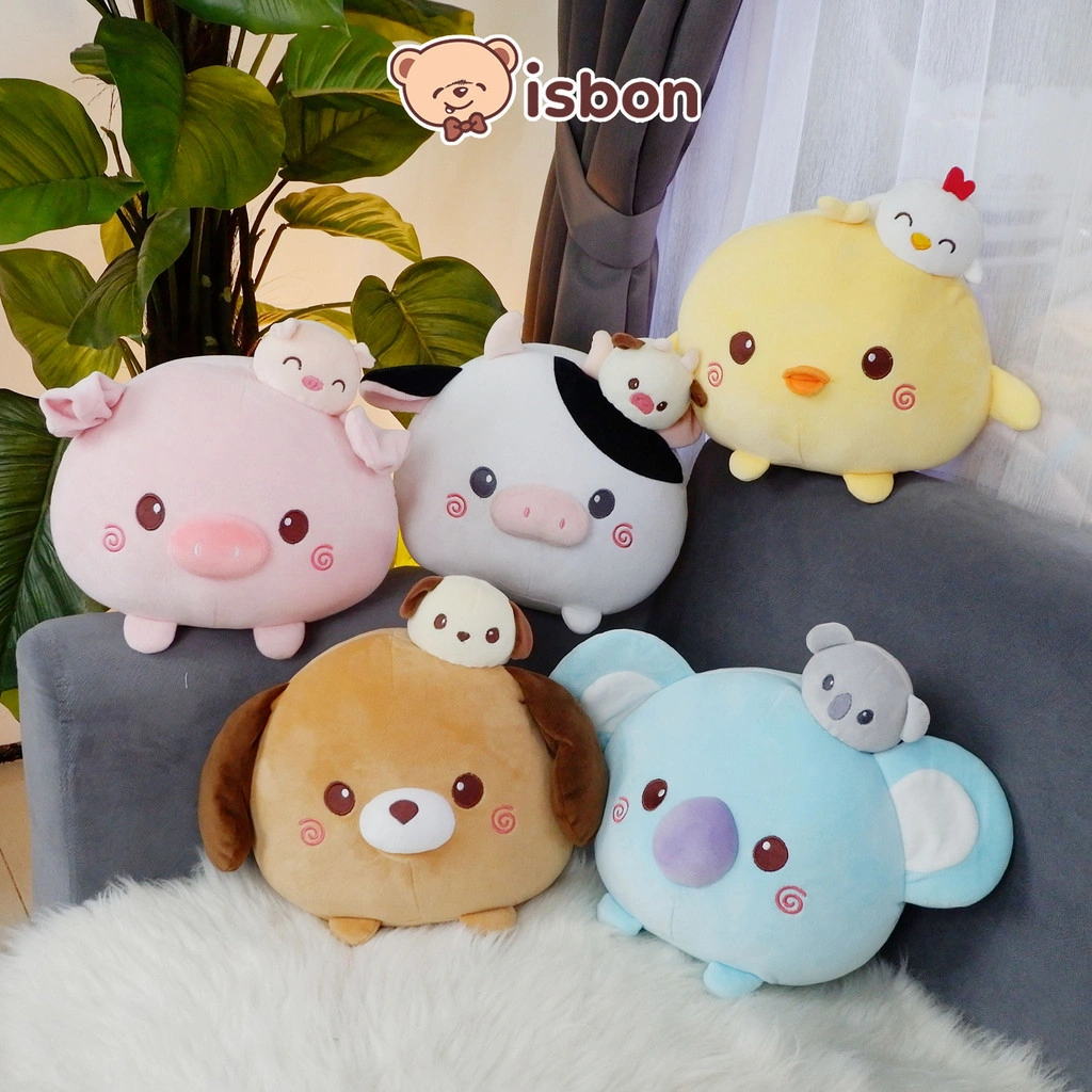 ISTANA BONEKA Bulat Cute Plus Hewan Bundar Lucu Kepala Kecil Imut Mainan Anak Ulang Tahun Hadiah Spesial Cow Chick Koala Dog