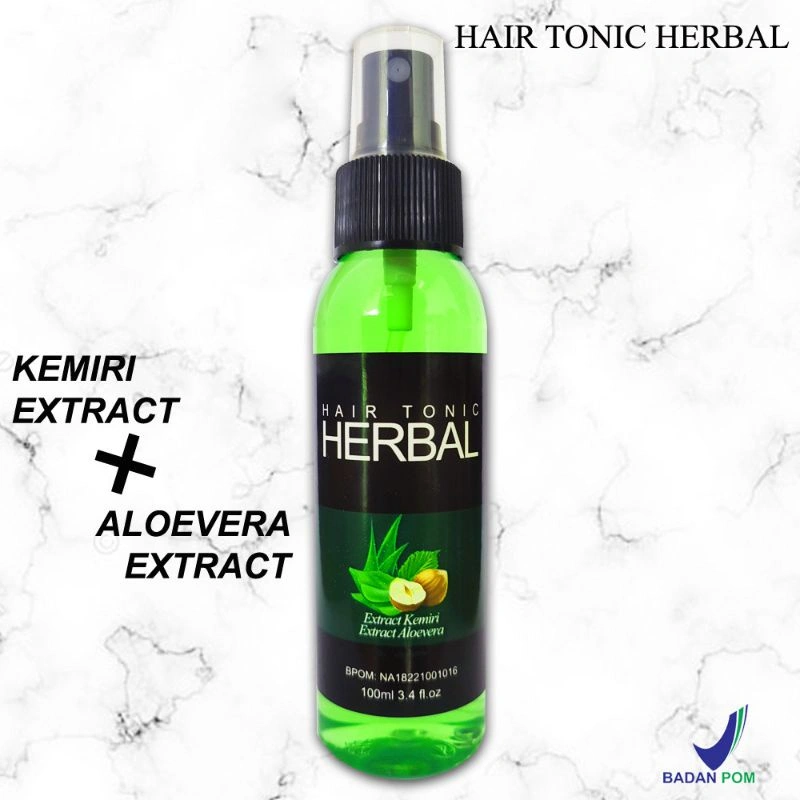 Hair Tonic Herbal BPOM Treatment Rambut Rontok Pria dan Wanita Nutrition Tonik Penyubur Ala Salon Penumbuh Bulu dari Minyak Kemiri Green Aloe vera Kalaya