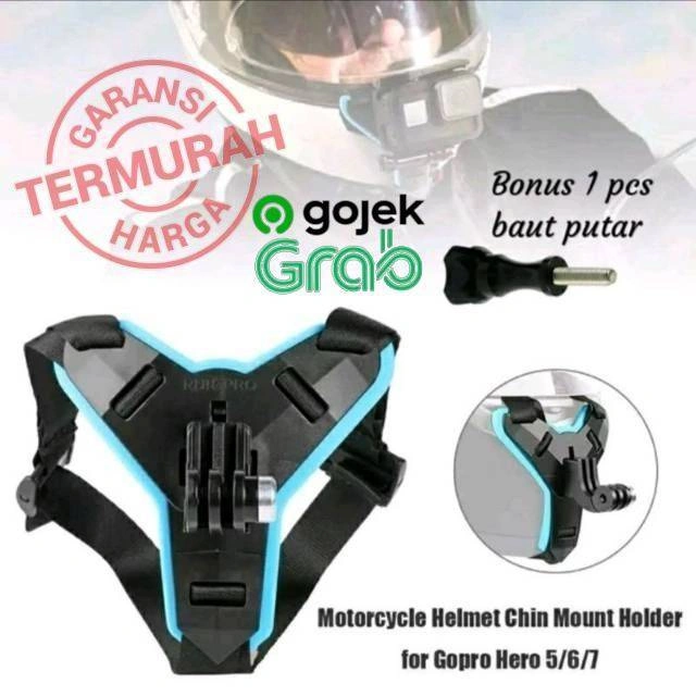 Helm Strap Mount GoPro Action Camera Helmet Mount Yi Bpro - Black