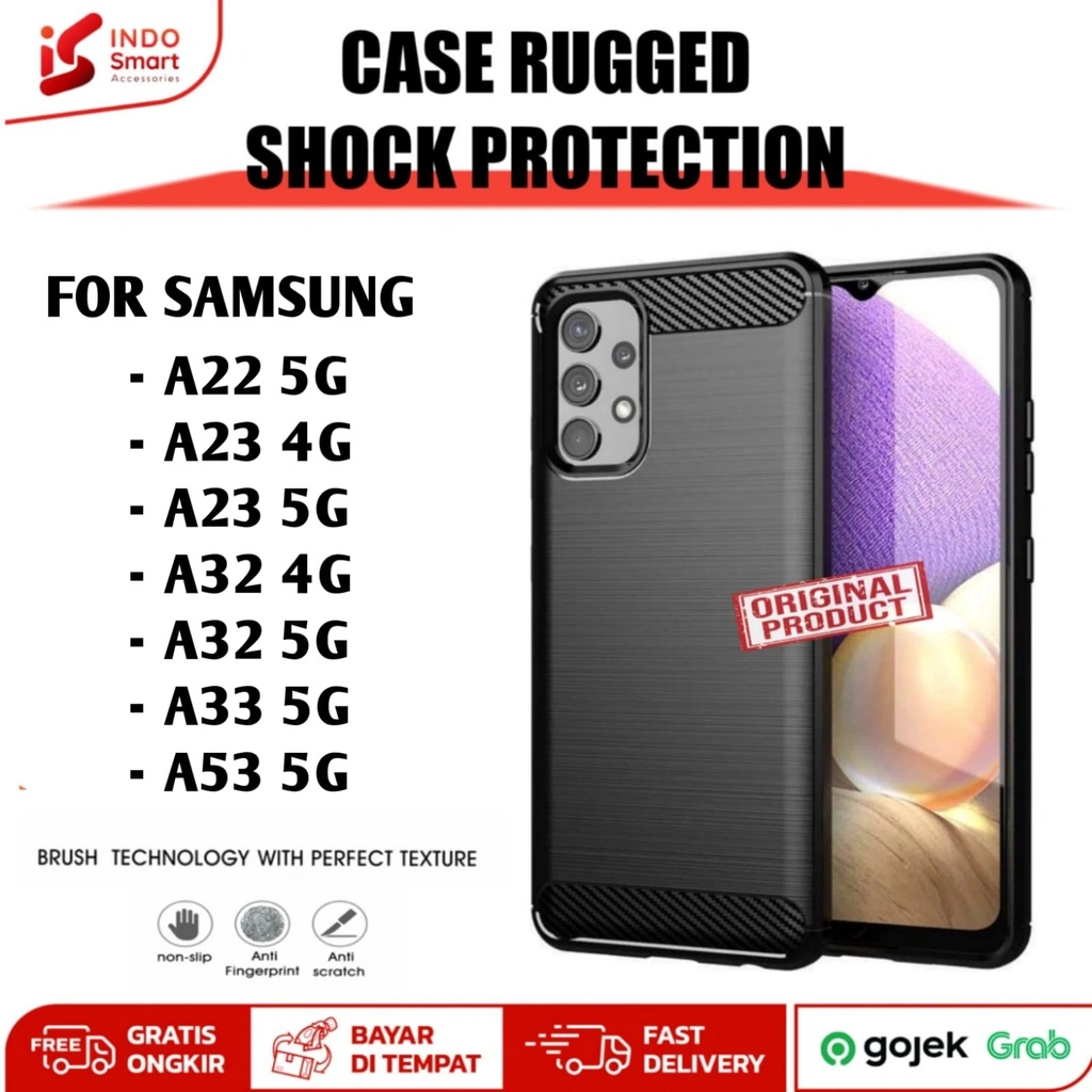 Softcase Samsung Galaxy A22 A23 A32 A33 A53 4G 5G Casing Ipaky Carbon Fiber Matte Silicon Rugged Armor